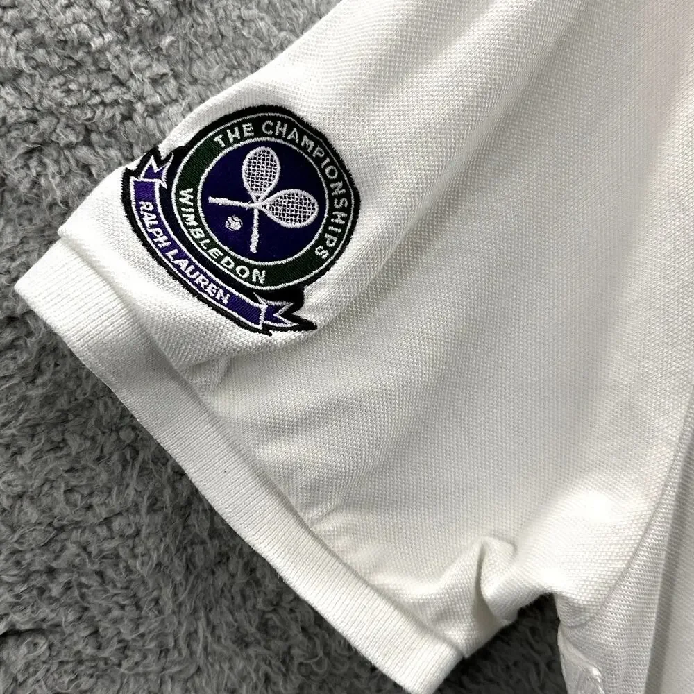 Vintage Polo Ralph Lauren 2XL White Wimbledon Polo Casual Tennis Big Pony - Picture 2 of 10
